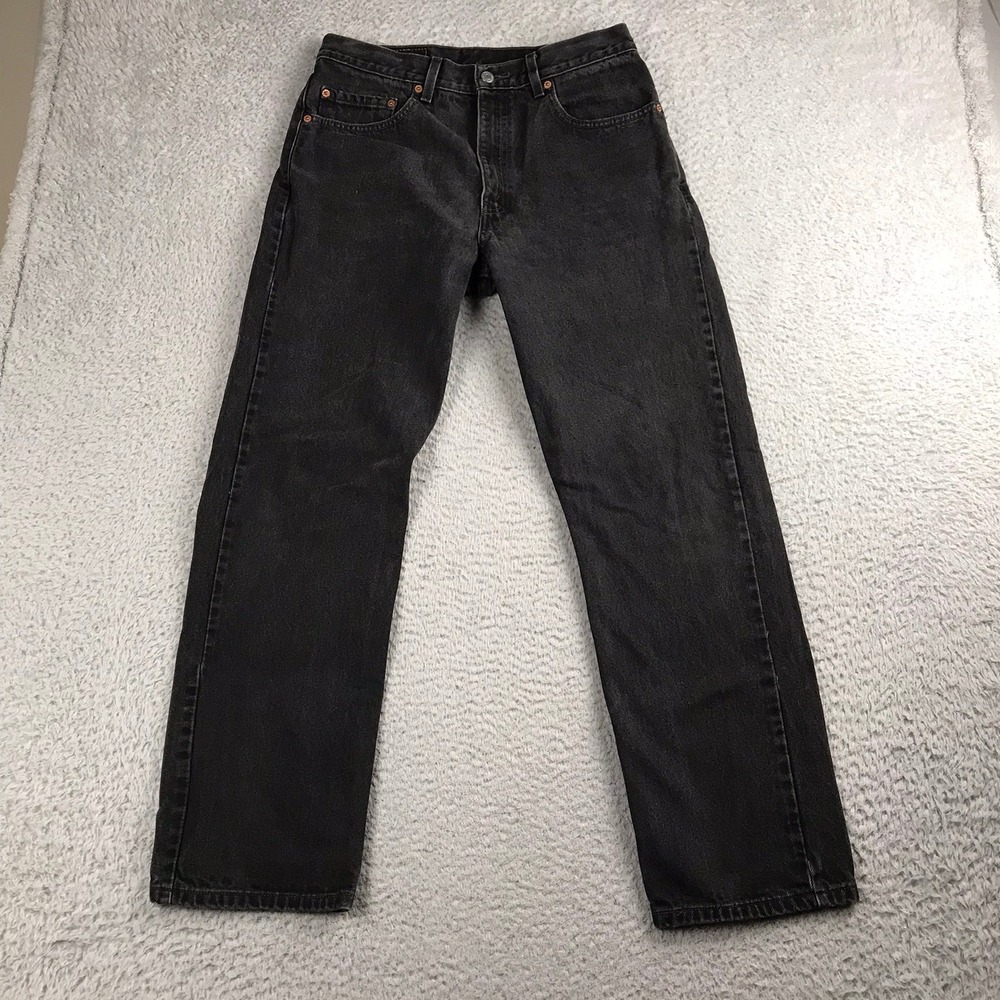 Levis 505 Jeans Mens 33 (32x29) Black Regular Fit Straight Leg Vintage 90s Denim